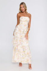Easy Charm Strapless Maxi Dress Yellow
