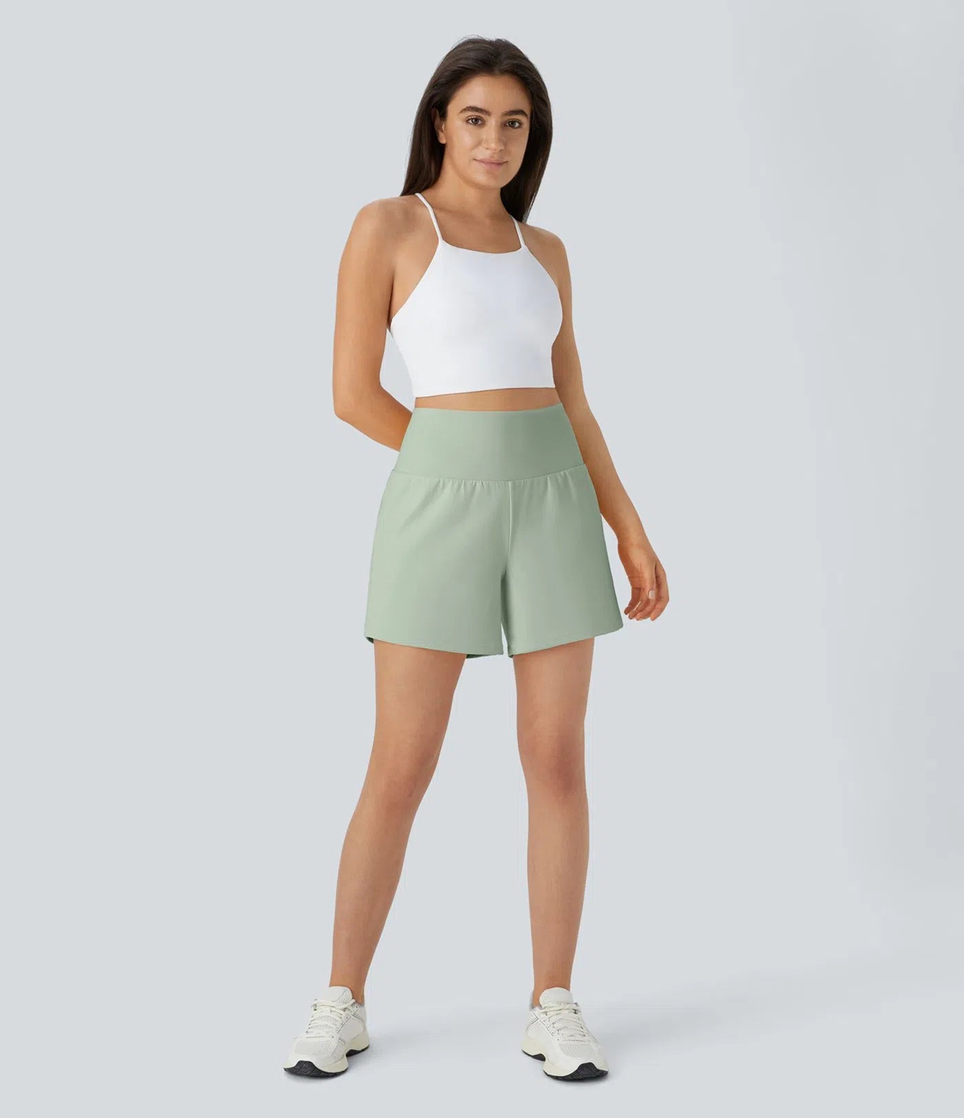 Airy Super High Waisted 2-in-1 InstantCool Yoga Shorts 5'' with Pockets-Longer Length